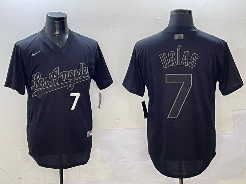 Men Los Angeles Dodgers #7 Urias Black Fashion Game 2025 Nike MLB Jersey style 3181->los angeles dodgers->MLB Jersey